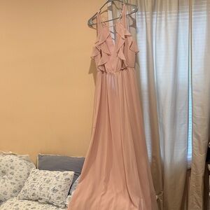 BCBGeneration Blush Ruffled Maxi Dress